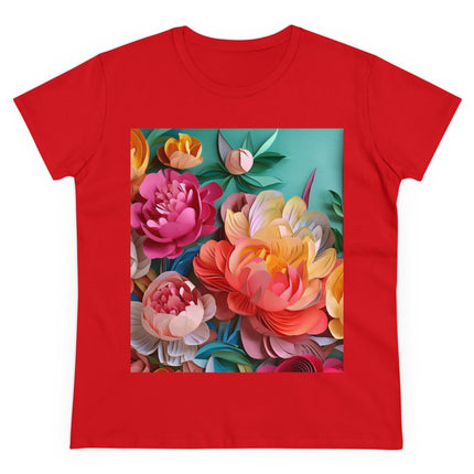 Peonies in Full Bloom Women's Midweight Cotton Tee