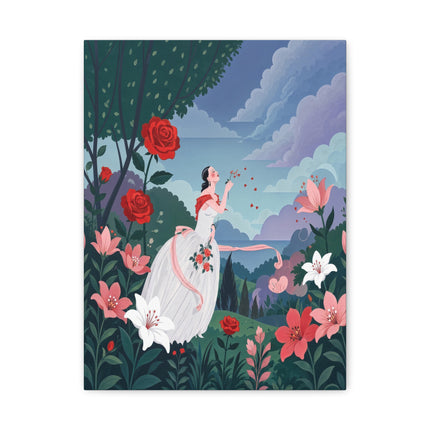 🌹💌 The Garden Of Blown Kisses Matte Canvas – Art Deco Floral Romance