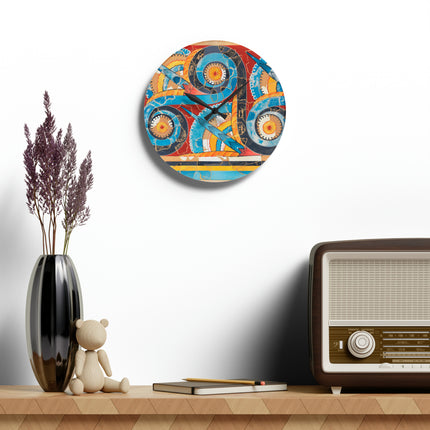Reproduction of S-Spiral Frieze by Emile Gilliéron Acrylic Wall Clock, Round and Square