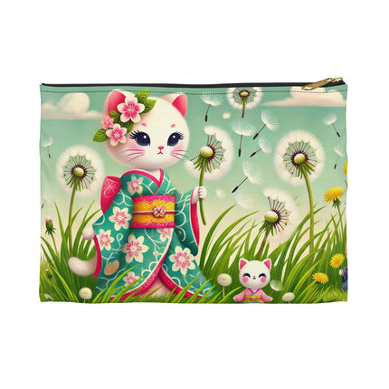 Geisha Kitten and the Dandelion Wish Accessory Pouch – Gentle Wish & Quiet Wonder