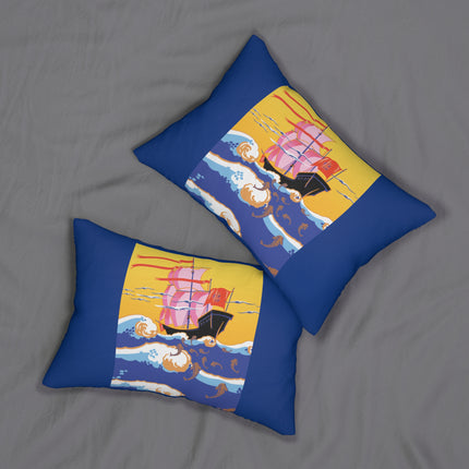 Golden Seas and Whimsical Dreams Spun Polyester Lumbar Pillow