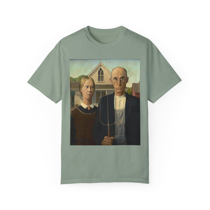 American Gothic by Grant Wood Unisex Garment-Dyed T-shirt