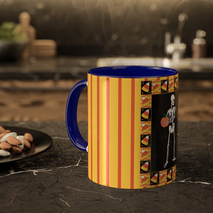 Candy Corn Skeleton Colorful Mugs (11oz, 15oz)
