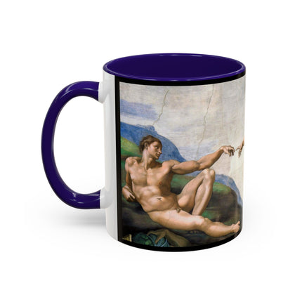 The Creation of Adam by Michelangelo Buonarroti Colorful Mugs (11oz, 15oz)
