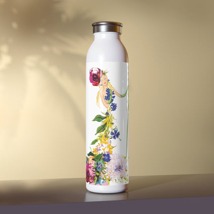 Blooming Splendor: A Floral Transformation Slim Water Bottle