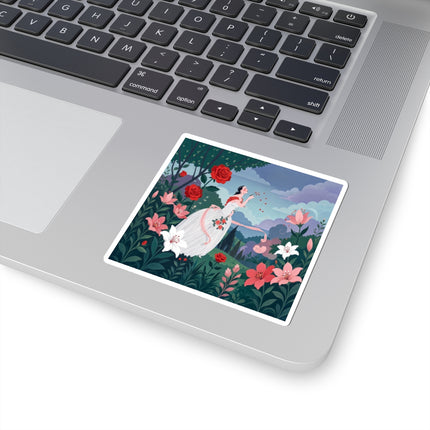 🌹💌 The Garden Of Blown Kisses Kiss-Cut Stickers – Art Deco Floral Romance