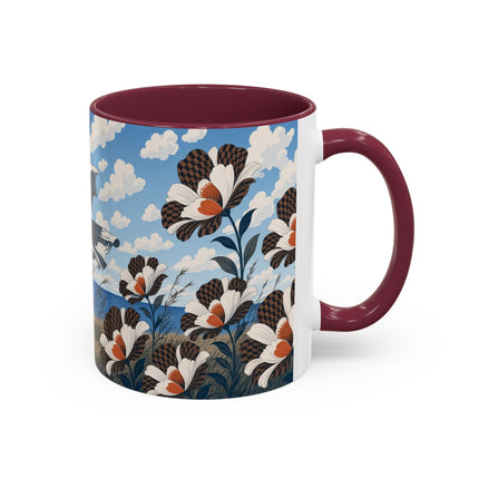 🌊🌼 The Windswept Seaside Promenade Colorful Mug – Art Deco Coastal Elegance