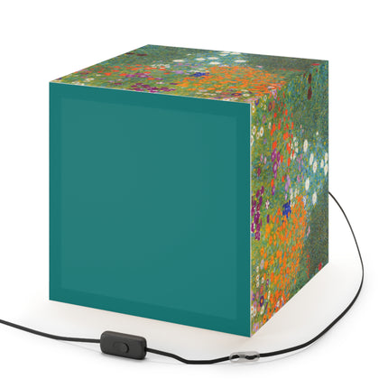 Cottage Garden by Gustav Klimt Light Cube Lamp