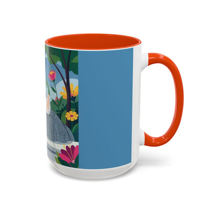 The Lady Of The Secret Garden Colorful Mugs – Art Deco Botanical Elegance