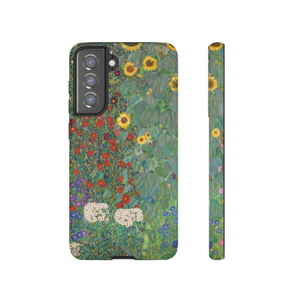 Farm Garden with Sunflowers by Gustav Klimt Phone Cases