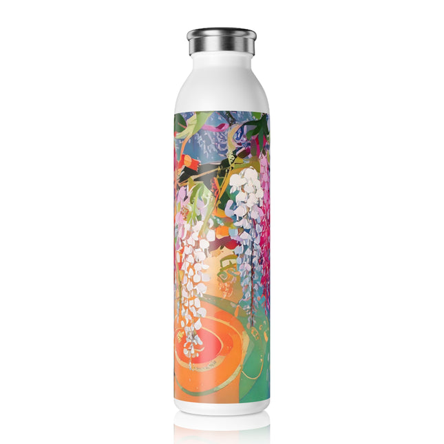 Golden Wisteria Elegance Slim Water Bottle