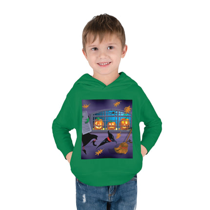 Whimsical Halloween Mischief Toddler Pullover Fleece Hoodie
