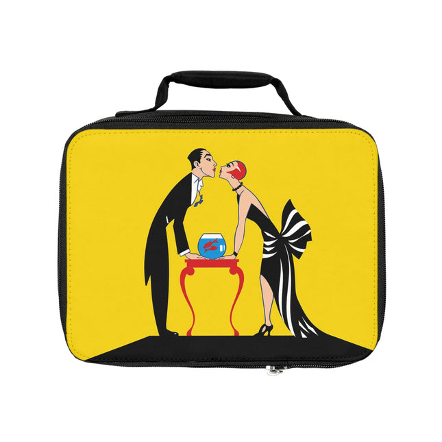 A Moment of Elegance: A Passionate Embrace Amidst Golden Splendor Lunch Bag