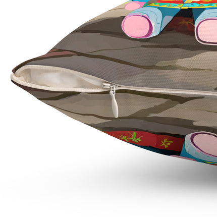 Baby Elephant Spun Polyester Square Pillow