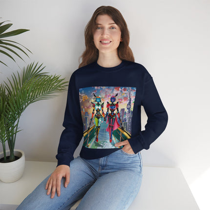Cyber Punk Robot Models Unisex Heavy Blend™ Crewneck Sweatshirt