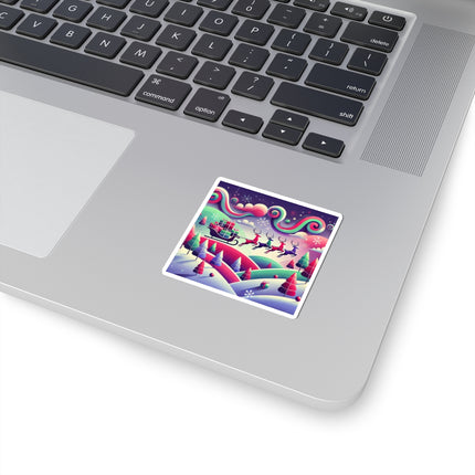 Festive Reindeer Flight Kiss-Cut Stickers (4 Sizes)