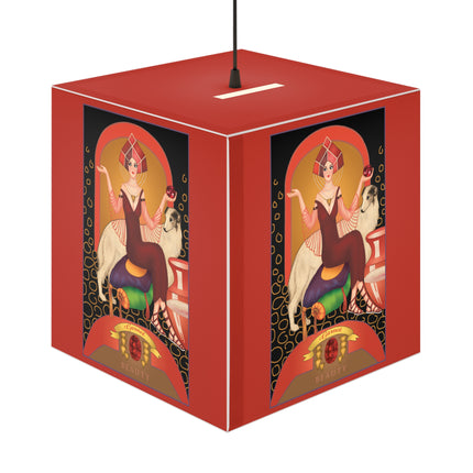 January & Garnet Zodiac Light Cube Lamp