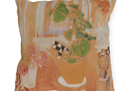 Still Life with Bronze Head by Oskar Moll Outdoor Pillows