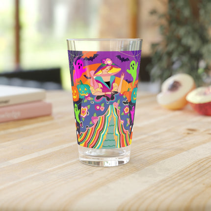 🌈👻 The Rainbow Ghost Masquerade Glass, 16oz – Colorful Halloween Charm