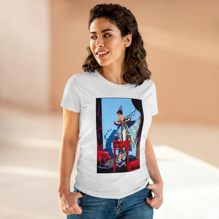 A Visual Journey by Umberto Brunelleschi Women's Midweight Cotton Tee