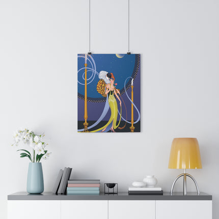 Smoke and Secrets: A Glamorous Encounter in Prohibition Era Giclée Art Print