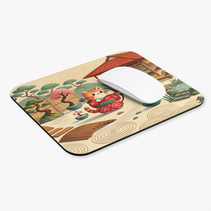 Archer Kitten in the Zen Garden Mouse Pad – Focus, Whimsy & Zen Balance