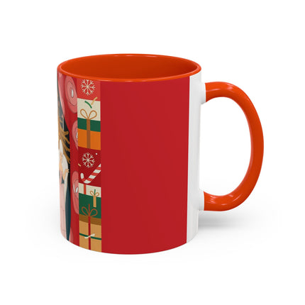❤️ The Lady Of The Candlelit Christmas Alcove Colorful Mug – Art Deco Holiday Elegance
