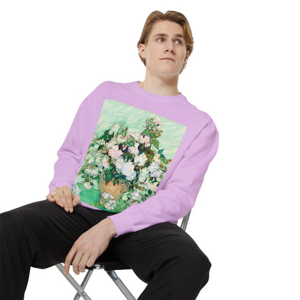 Roses by Vincent Van Gogh Unisex Garment-Dyed Sweatshirt