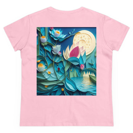 Ethereal Moonlit Lake Women's Midweight Cotton Tee