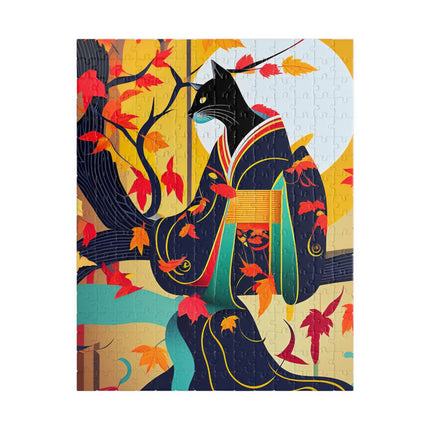 Black Cat in Kimono Puzzle (110, 252, 520, 1014-piece)