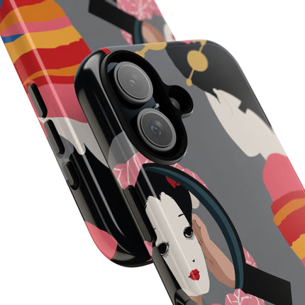 Geisha Mirror Phone Case – Elegant Reflection & Timeless Beauty