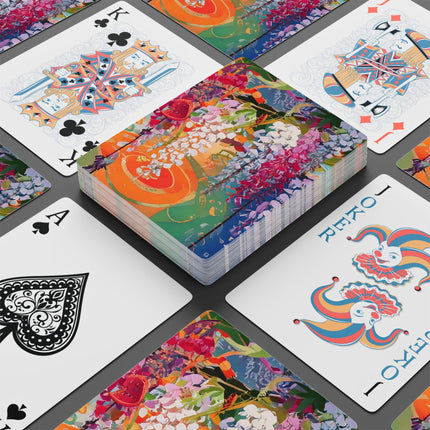Golden Wisteria Elegance Playing Cards