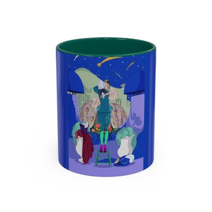 Wishes Beneath the Comet Sky Colorful Mug (11oz, 15oz) – Celestial Magic, Art Deco Elegance & Dreamy Wonder