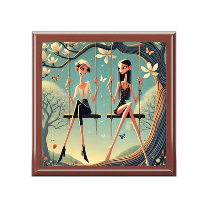 Whispers on the Spring Swing Jewelry Box – Elegant Spring Reverie