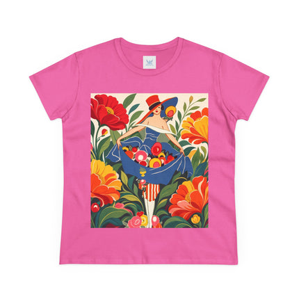 🌺🎩 The Grand Flower Market Cotton Tee – Art Deco Floral Fashion