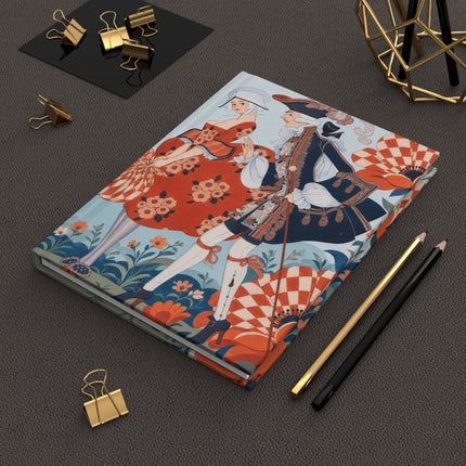🧡💘 The Lady Of The Cupid Garden Courtship Hardcover Journal – Art Deco Floral Romance