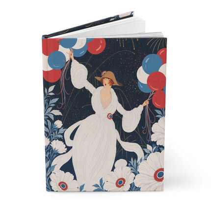🎆🌸 The Lady Of The Fireworks Garden Hardcover Journal – Art Deco Celebration Fantasy