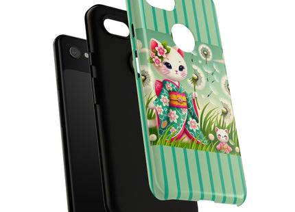 Geisha Kitten and the Dandelion Phone Cases