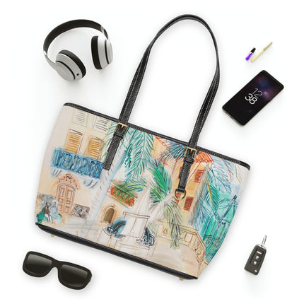 Couple sur un banc, Place d’Hyères by Raoul Dufy PU Leather Shoulder Bag