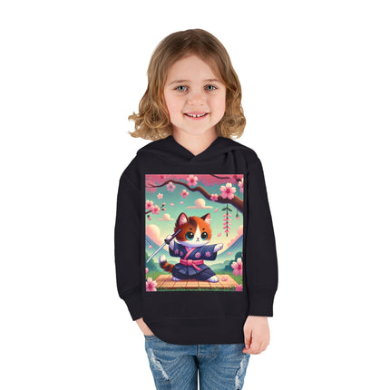 Samurai Kitten Toddler Pullover Fleece Hoodie