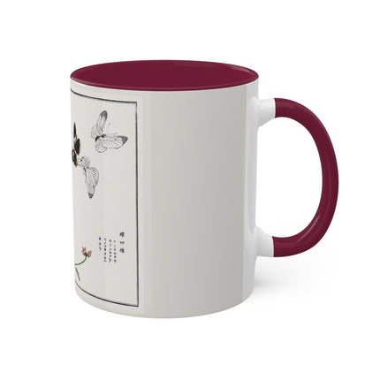 Butterflies and flower illustration by Morimoto Toko Colorful Mugs, 11oz