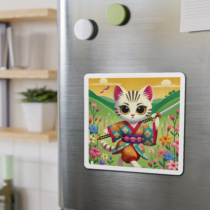 Samurai Kitten Die-Cut Magnets (5 Sizes)