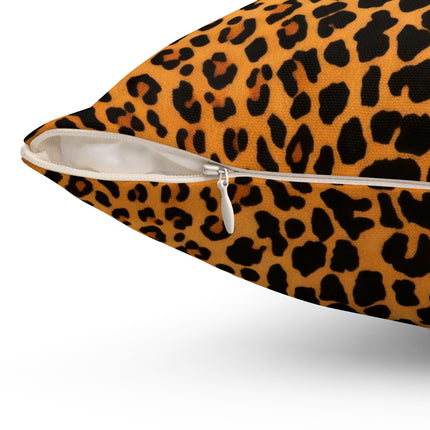 Classic Leopard Print Spun Polyester Square Pillow