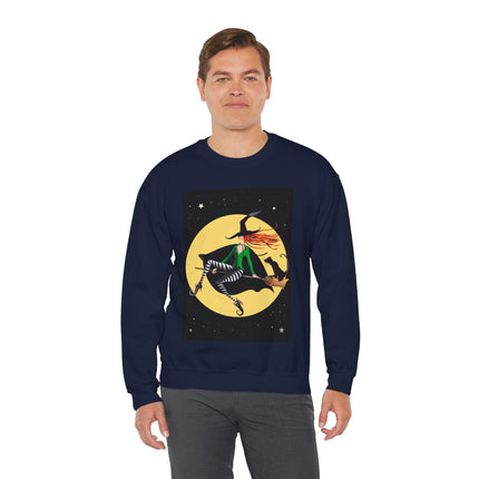 A Witch’s Moonlit Flight Unisex Heavy Blend™ Crewneck Sweatshirt