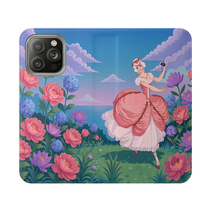 🌸🩰 The Garden Dancer Flip Case – Art Deco Floral Whimsy