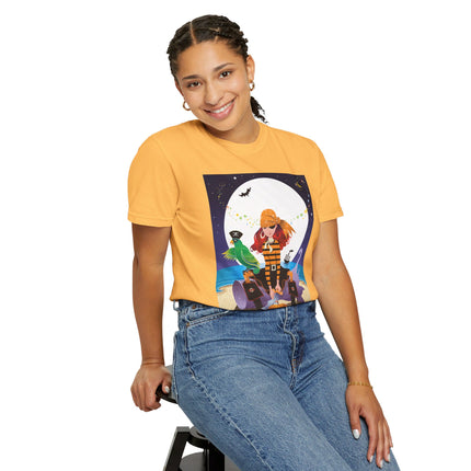 Moonlit Pirate Halloween Unisex Garment-Dyed T-shirt
