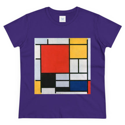 Composition with Red, Yellow, Blue, and Black by Piet Mondrian Women's Midweight Cotton Tee