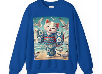 Geisha Kitten by the Seaside Heavy Blend™ Crewneck Sweatshirt