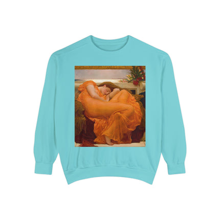 Flaming June by Frederic Leighton Unisex Garment-Dyed Sweatshirt