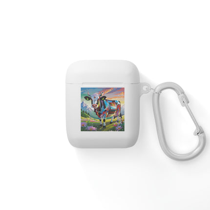 Cyber Glitch Cow AirPods Case Cover